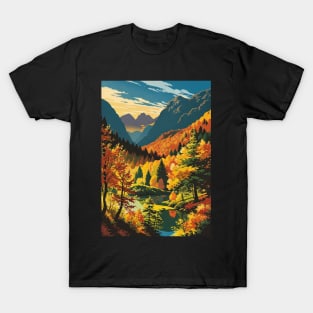 River at the bottom of a canyon in autumn T-Shirt